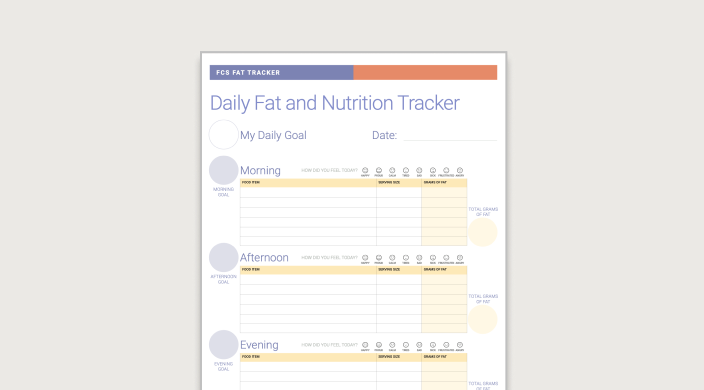 Worksheet title page with text: Daily fat and nutrition tracker