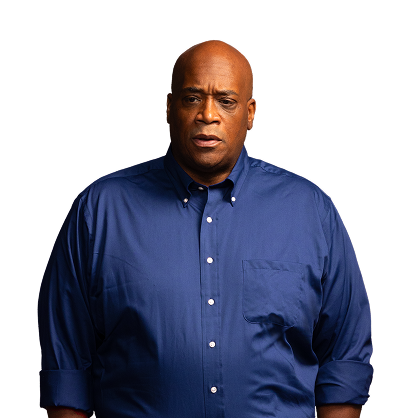 portrait of sHTG patient model named Lawrence with quote: I want to turn my health around for my family