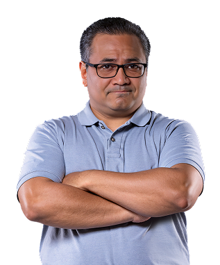 portrait of sHTG patient model named Michael with quote: I'm tired of living like this. It's time to make a change