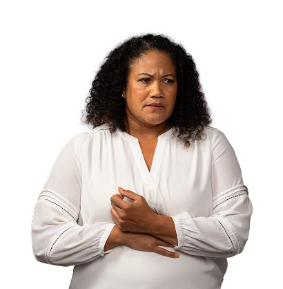 Portrait of sHTG patient model named Sandra with quote: I want my life back